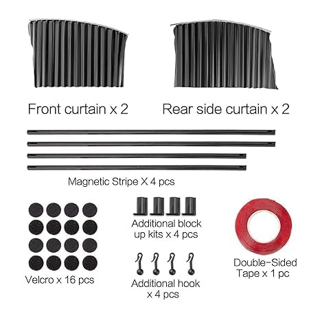 Car Curtain for Window Heat Sunshade Protection, Sliding Privacy Curtain for Car Window, Side Window Sun Shade for Automobile Interior Cooling