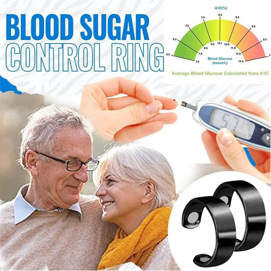 Buy 1 Get 1 Free Blood Sugar Control Ring - Magnetic Health Ring With Adjustable Opening For Sugar Control, Stress Relief, Blood Pressure Regulation