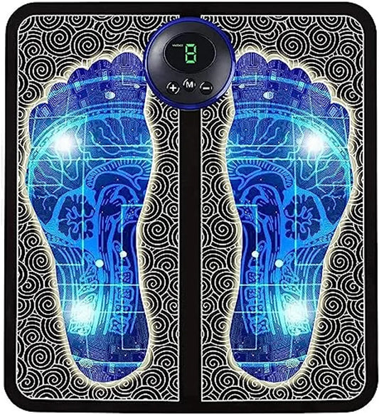Foot Massager Feet Massage Machine Electronic Muscle Stimulator Massage Mat Usb Rechargeable Massager Black