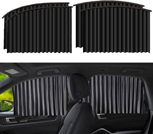 Car Curtain for Window Heat Sunshade Protection, Sliding Privacy Curtain for Car Window, Side Window Sun Shade for Automobile Interior Cooling