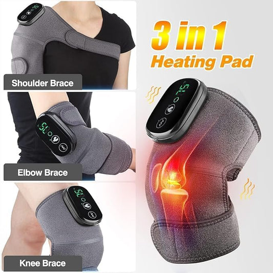 Knee Massager for Circulation, Knee Heating Pad for Arthritis with Massage, Heated Knee Massager with Heat and Vibration